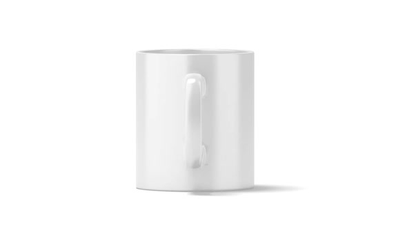 Blank white coffee mug mock up isolated, front view