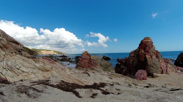 Sand dunes mountains and rain water lagoons at northeast brazilian paradise.