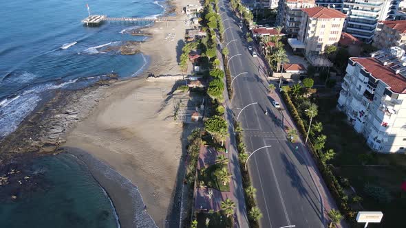 Alanya, Turkey - a Resort Town on the Seashore. Aerial View