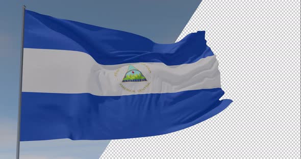 flag Nicaragua patriotism national freedom, seamless loop, alpha channel