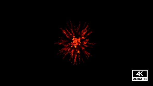 Red Smoke Blast With Sparks Top View