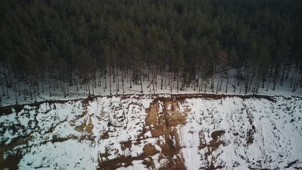 Aerial View of Winter in Sunlight