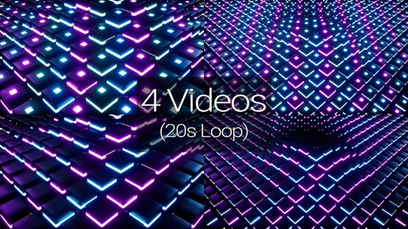 Vibrant Neon Box Vj Loop Pack