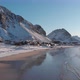 Ramberg beach during winter covered by snow in the Lofoten islands.  - VideoHive Item for Sale