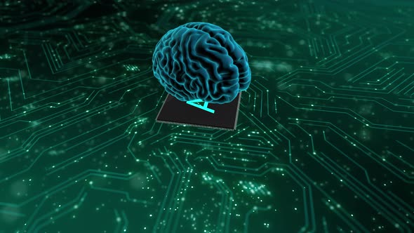 Ai Brain circuit board technology Data Transfer 5g background