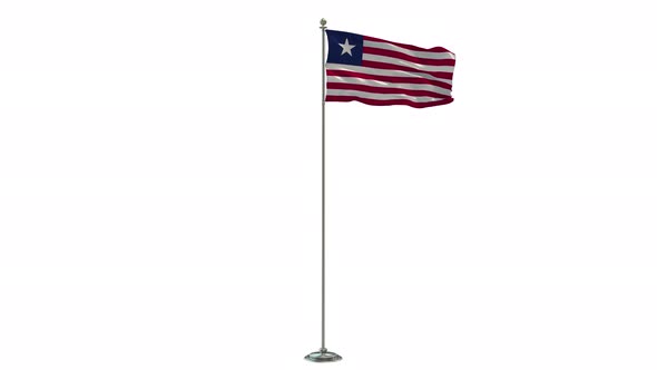 Liberia  Looping Of The Waving flag Pole With Alpha