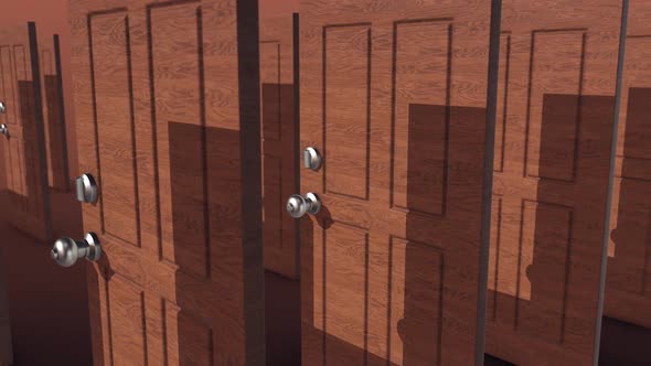 A Lot Of Wooden Doors In A Row Hd