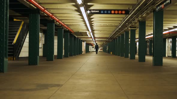Subway Of New York. Walking Man.
