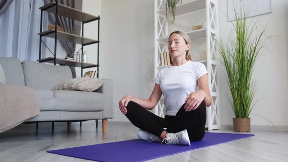 Harmony Mind Meditating Woman Yoga Practice Calm