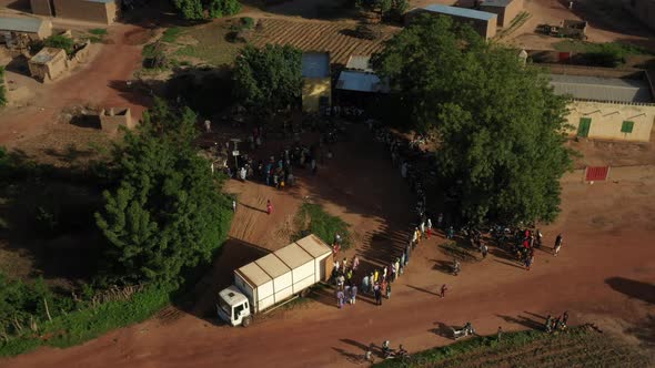 Africa Mali Village And People Aerial View