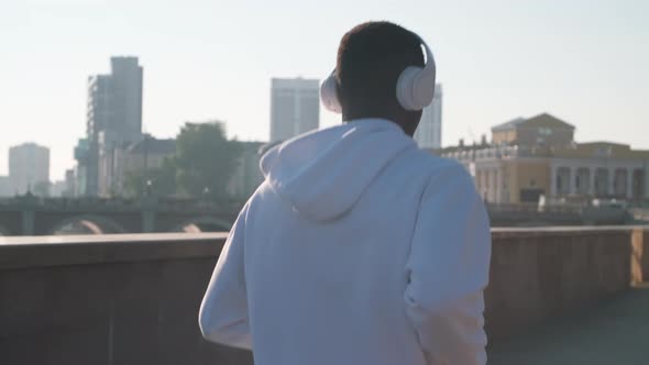 Man Jogging Outside Alone