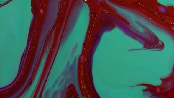 Abstract Psychedelic Liquid Paint Splashing Swirl Colour Mix Art Design  alt