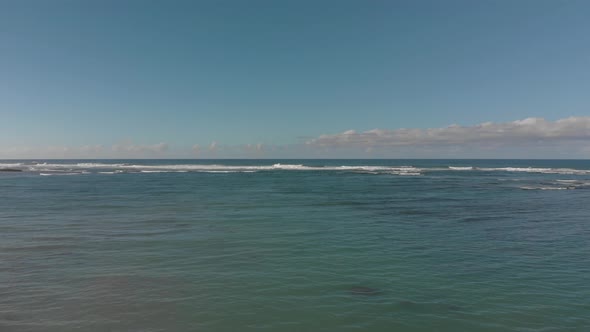 Aerial view of the lagoon on Hawaii's Turtle Beach on the island of Oahu.