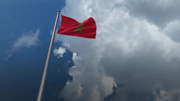 Morocco Flag Waving 4k