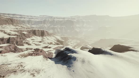 Rocks Covered in Snow in Ski Resort