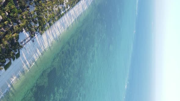 Zanzibar Tanzania  Vertical Video of the Ocean Near the Coast Slow Motion