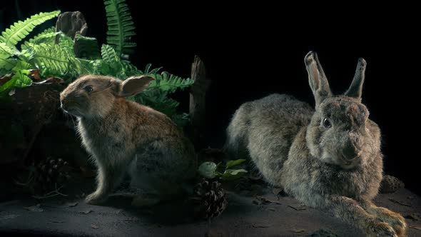 Rabbits In Natural History Display