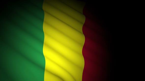 Mali Flag Blowing in Wind