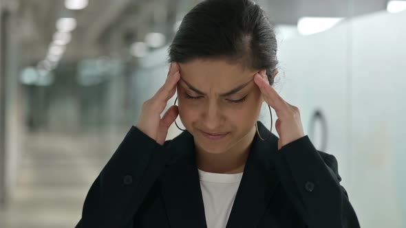 Exhausted Indian Businesswoman Having Headache