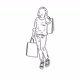 Hand Drawn Girl With Shopping Bags on Transparent Background - VideoHive Item for Sale