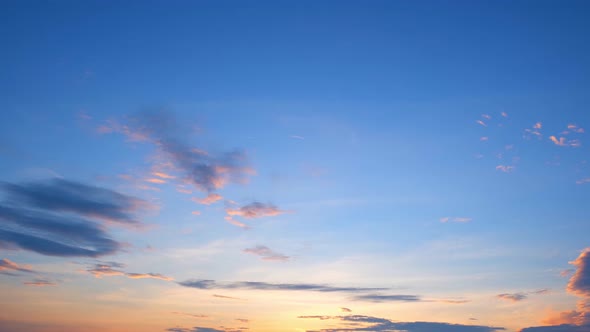 4K UHD : Time lapse of beautiful blue sky with clouds background