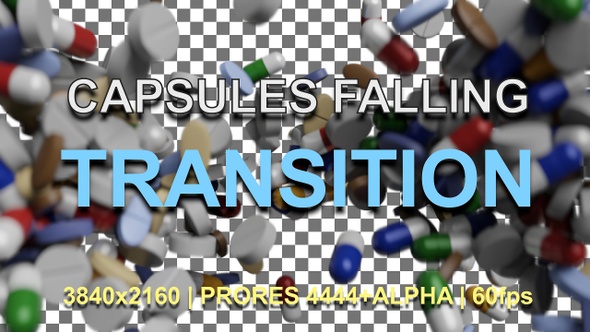 Capsules and drugs Transition | UHD | Prores4444+Alpha | 60fps