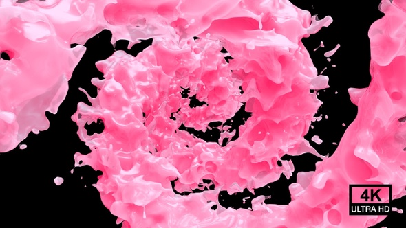 Spinning Twisted Strawberry Milkshake Splash 4K alt