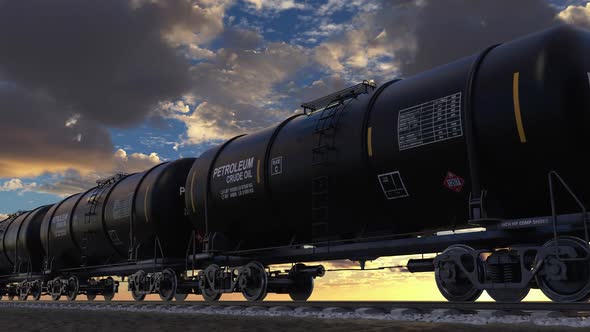 Petroleum Transportation in the Oil Tank Wagon By the Freight Train Via Railroad