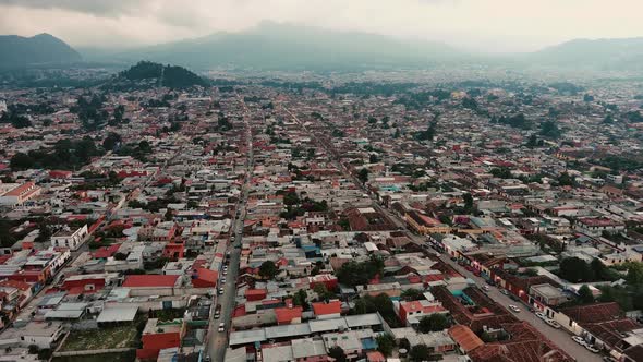 Sky Aerial Top Drone View San Cristobal De Las Casas Scenic Magical Town Chiapas