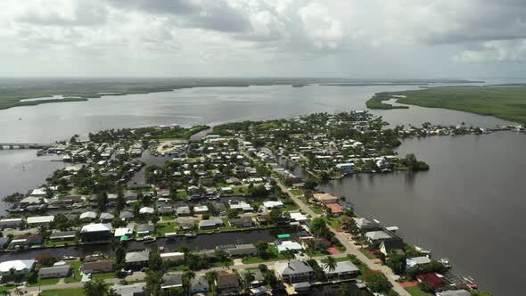 Aerial Shot Travel Hotspot Matlacha Florida A Fishing Town