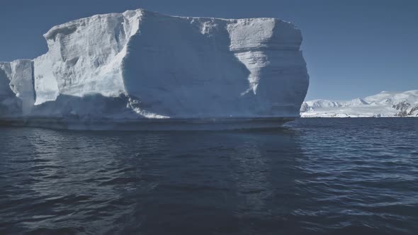 Antarctica Aerial Flight Over the Ocean To Iceberg