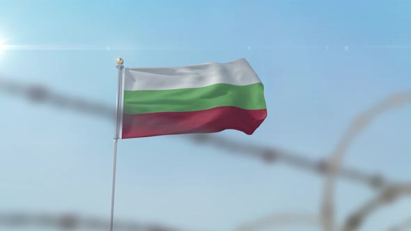 Bulgaria  Flag Behind Border