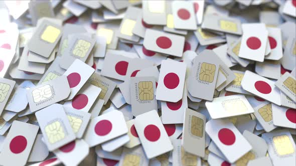 SIM Cards with Flag of Japan