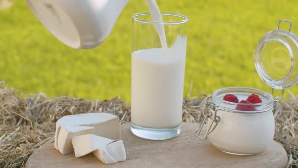 Dairy products in the garden