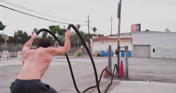 Athletic Male Workout Crossfit Slow-Motion