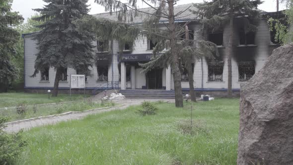 Borodyanka Ukraine  Burned Down Police Station