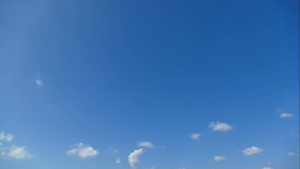 Time lapse of white cloud moving pass around sky background