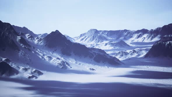 Snow Covered Beautiful Mountain Peaks