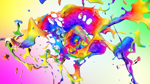 Multicolor Paints Splash 4K alt