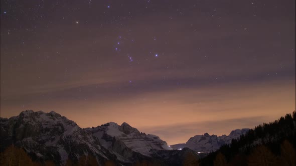 Stars Timelapse Over The Moutains