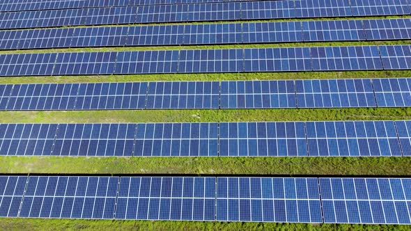 Solar panels generate electricity from sunlight. Ecological power plant of the future