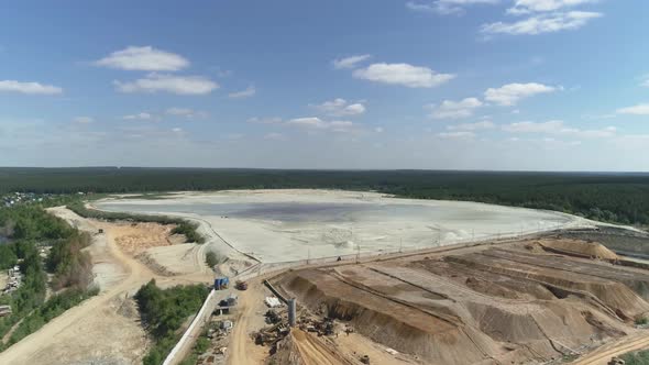 Aerial view of Huge sand dumps from a gold mine. 02