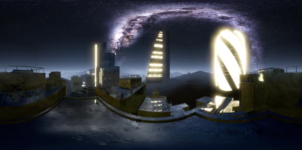 City Skyline at Night Under a Starry Sky alt