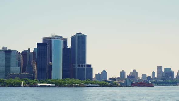 Manhattan Financial District Skyline at Daytime Beautiful Cityscape of New York