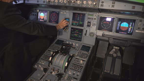 The cockpit of the aircraft