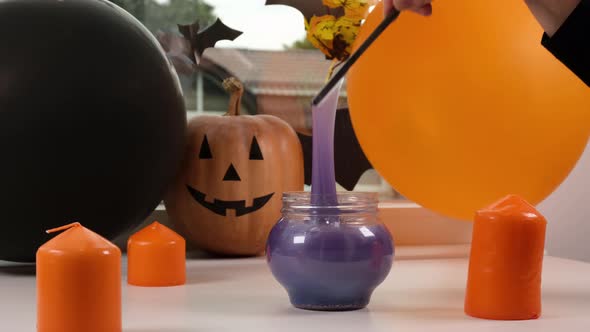 Halloween Pumpkin Candles and Balloons