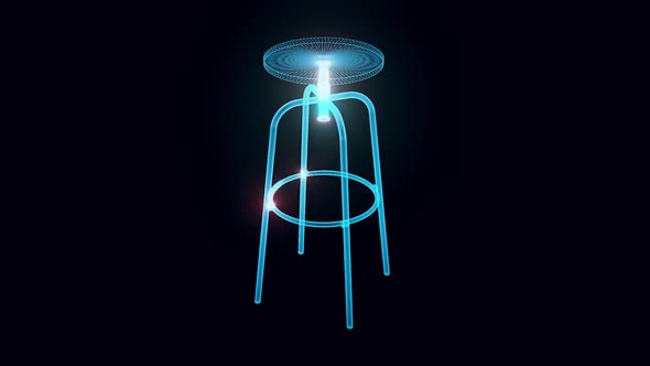 Industrial Bar Stool Hologram Rotating Hd alt