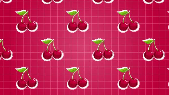 Cherry Fruits Food Animation Background