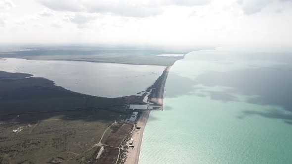 Sea with the Shore in Spring Filmed