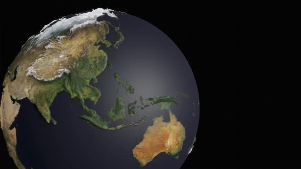 Earth Rotating Globe with exaggerated Hights